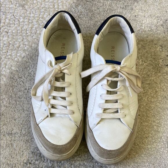 🎄3 for $25🎄 Reiss Ashley Leather Low Top Sneakers - Picture 2 of 12